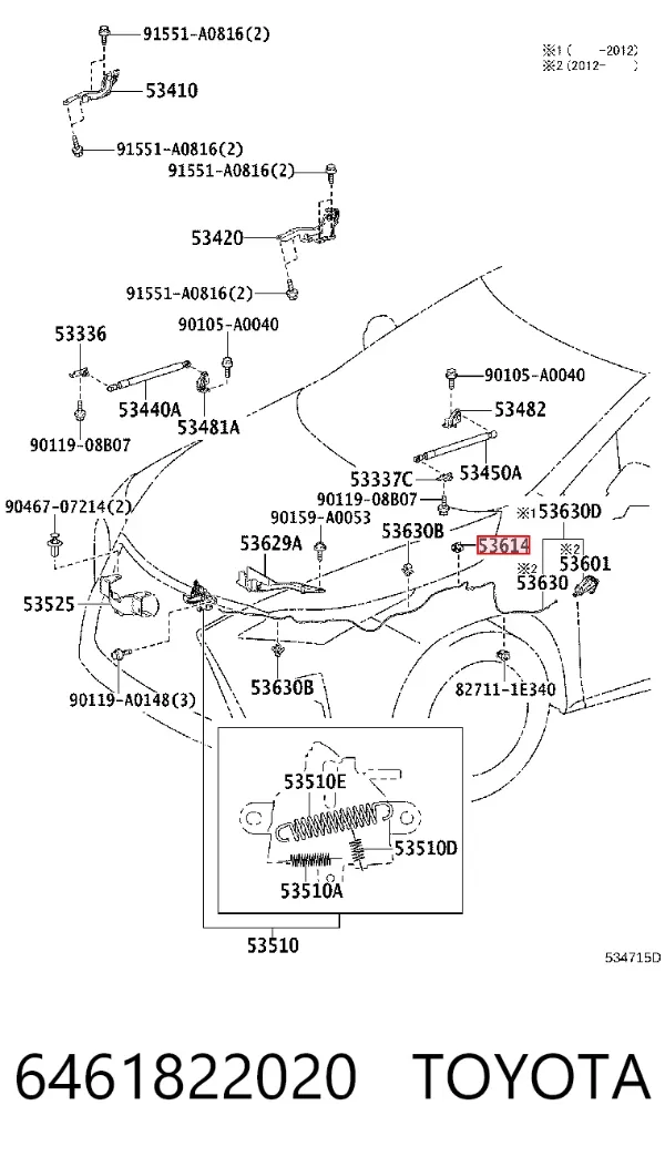  6461822020 Toyota