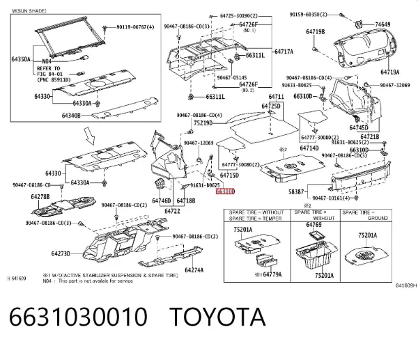 Gozno de fixação de carga 6631030010 Toyota