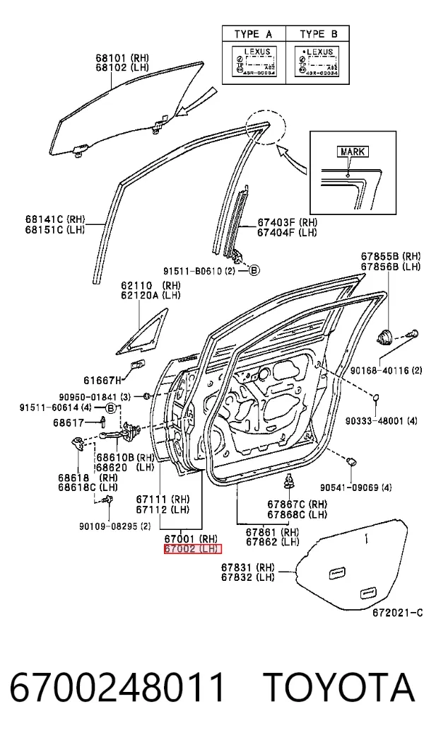 Porta dianteira esquerda Lexus RX 300