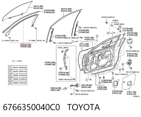  6766350040C0 Toyota