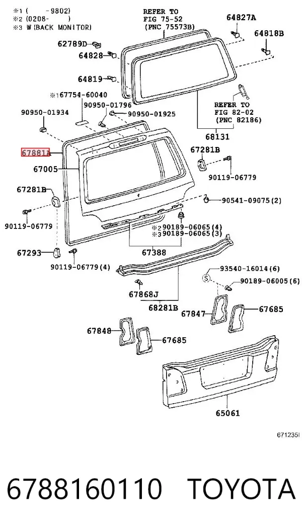 Compactador de porta-malas (de 3ª/5ª porta traseira) 6788160110 Toyota