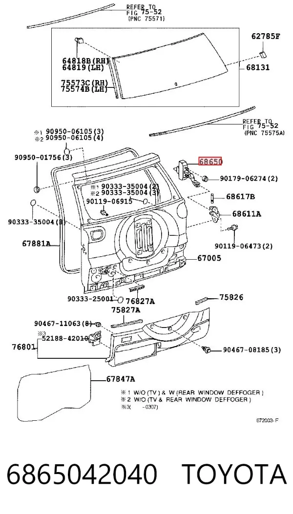 Limitador traseiro de abertura de porta 6865042040 Toyota