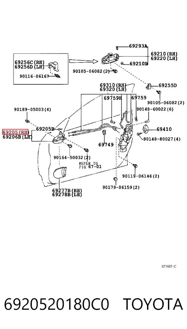  6920520180C0 Toyota
