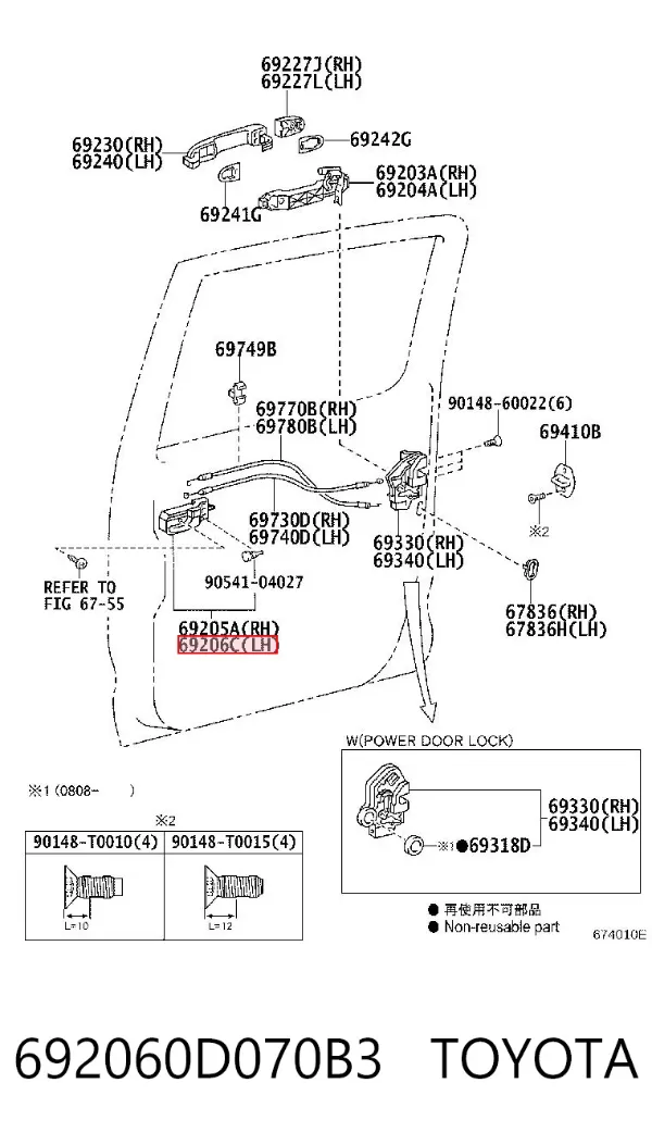  692060D070B3 Toyota