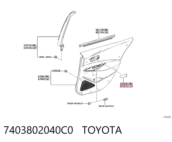 7403802040C0 Toyota