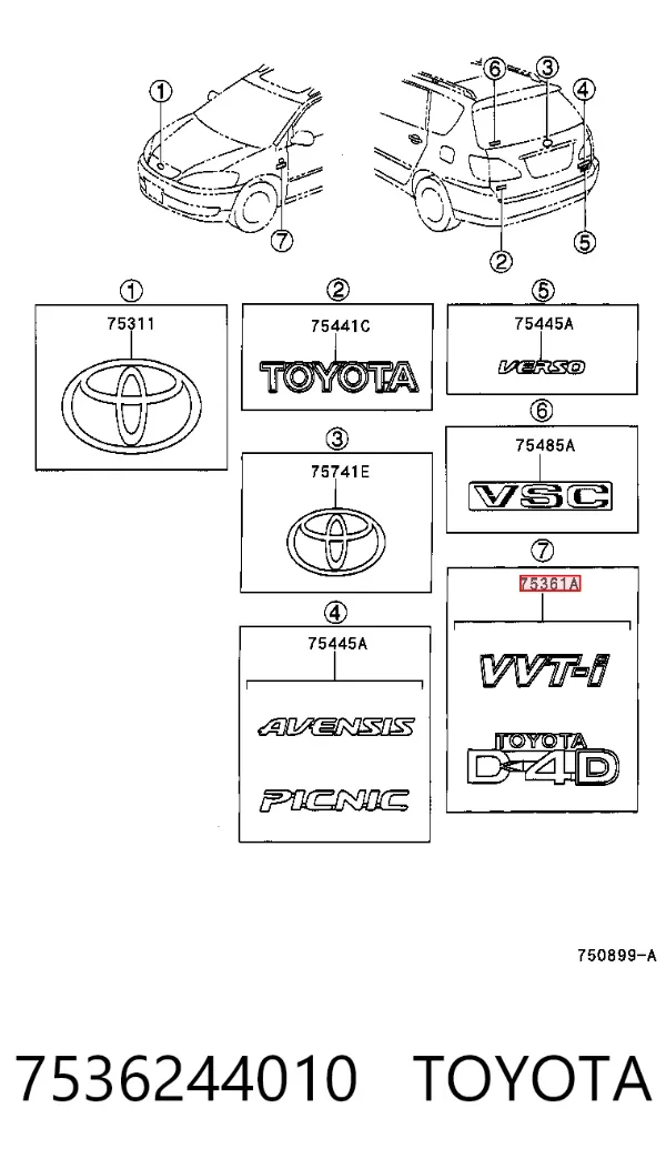  7536244010 Toyota