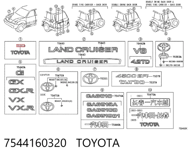  7544160320 Toyota