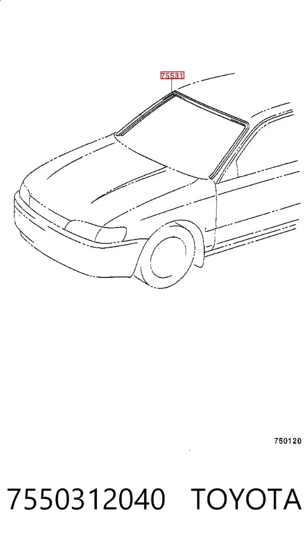 Moldura de pára-brisas Toyota Corolla 