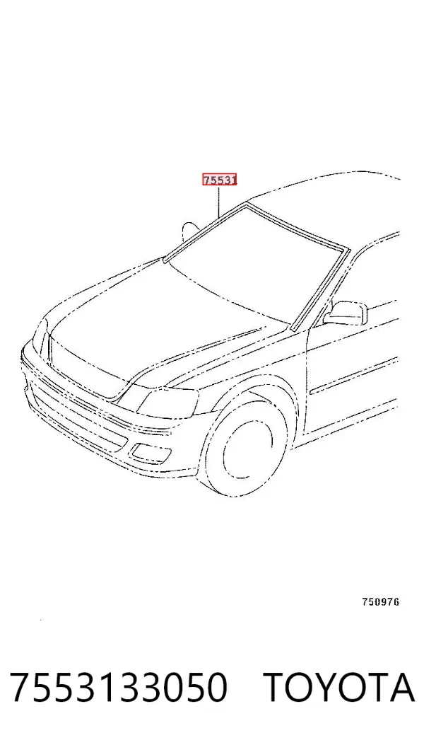 Moldura de pára-brisas Toyota Camry V