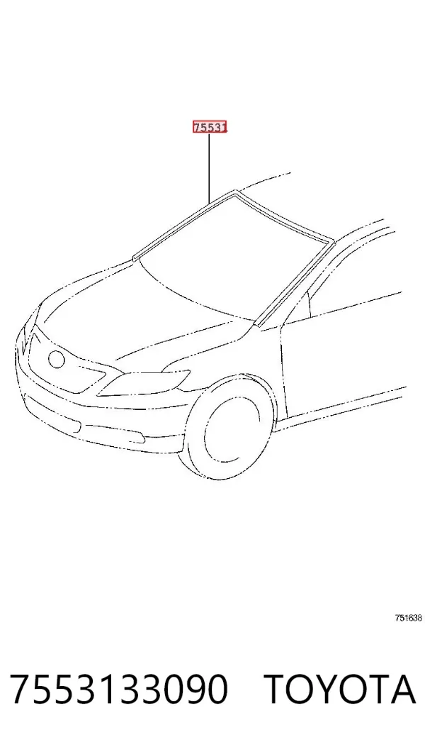 Moldura de pára-brisas Toyota Camry VI