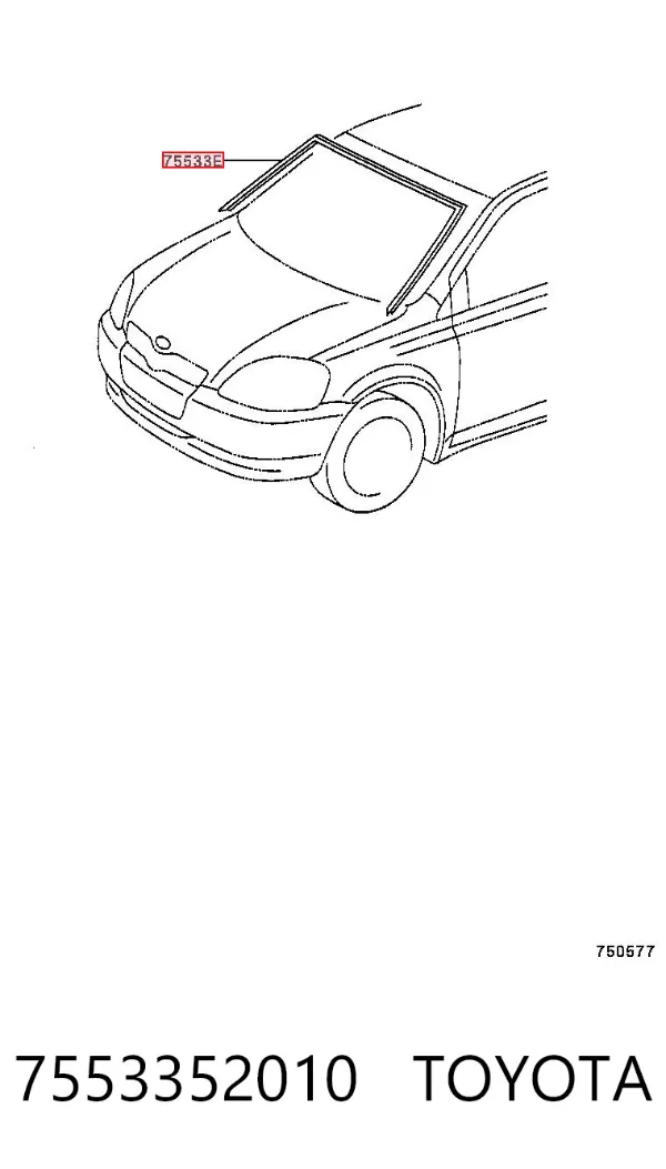 Moldura de pára-brisas 7553352010 Toyota