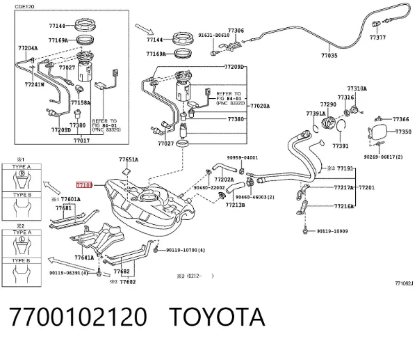 Tanque de combustível 7700102120 Toyota