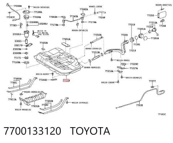 Tanque de combustível 7700133120 Toyota