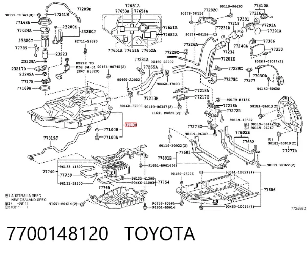 Tanque de combustível 7700148120 Toyota