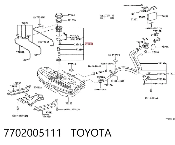 Bomba de combustível elétrica submersível 7702005111 Toyota