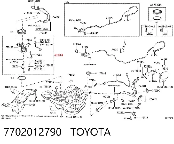 Bomba de combustível elétrica submersível Toyota Auris JPP