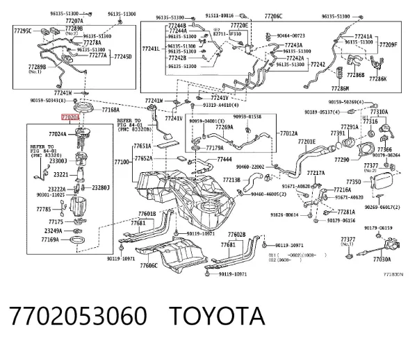 Módulo de bomba de combustível com sensor do nível de combustível 7702053060 Toyota