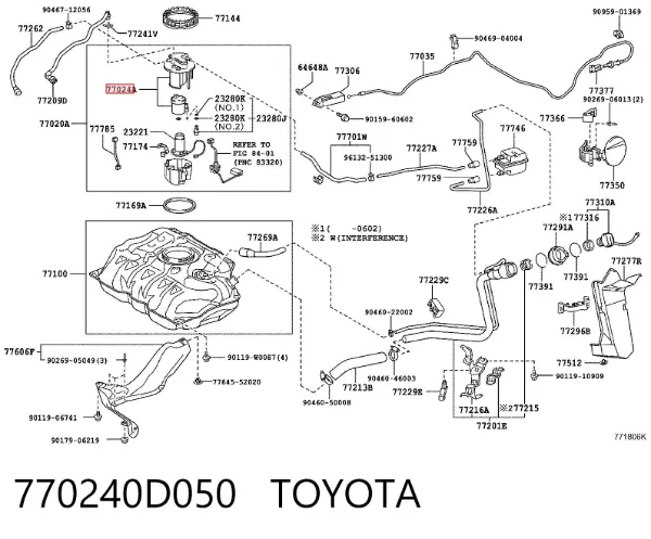 Filtro de combustível 770240D050 Toyota