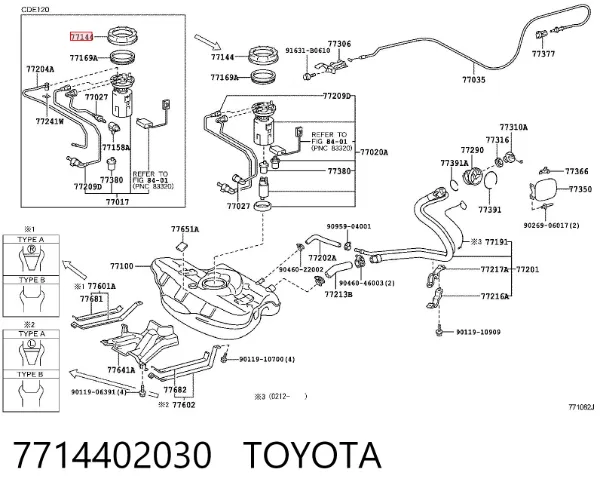 Tampa de casco de filtro de combustível 7714402030 Toyota