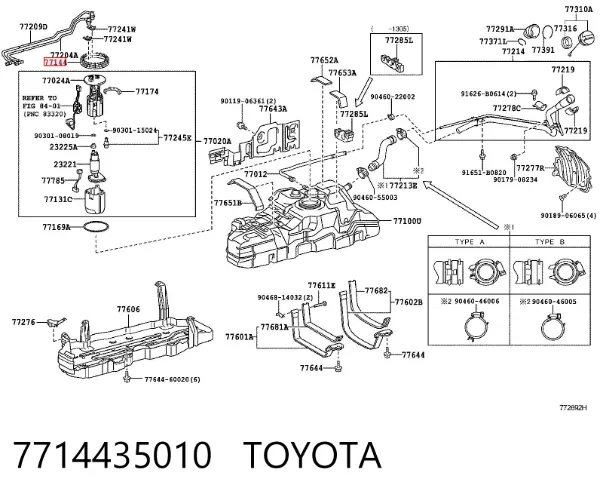 Vedante de sensor do nível de combustível/da bomba de combustível (tanque de combustível) 7714435010 Toyota