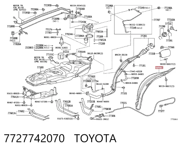 Proteção do gargalo de enchimento de combustível 7727742070 Toyota