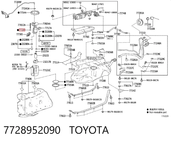 Consola do pára-choque dianteiro esquerdo 7728952090 Toyota
