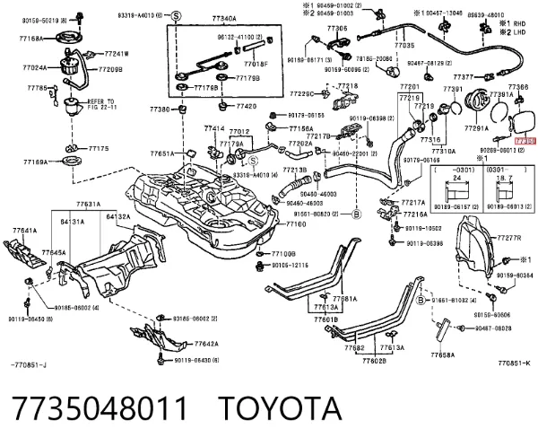 Alcapão do tanque de combustível Lexus RX 300