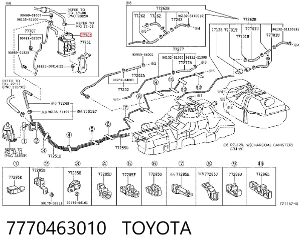 Filtro de combustível 7770463010 Toyota