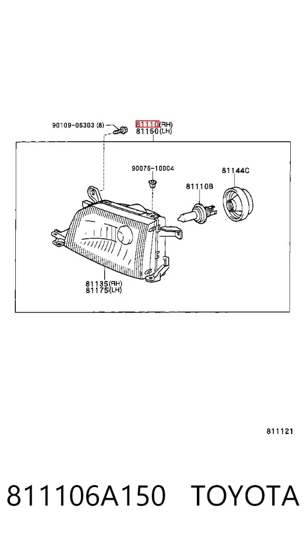 Luz direita 811106A150 Toyota