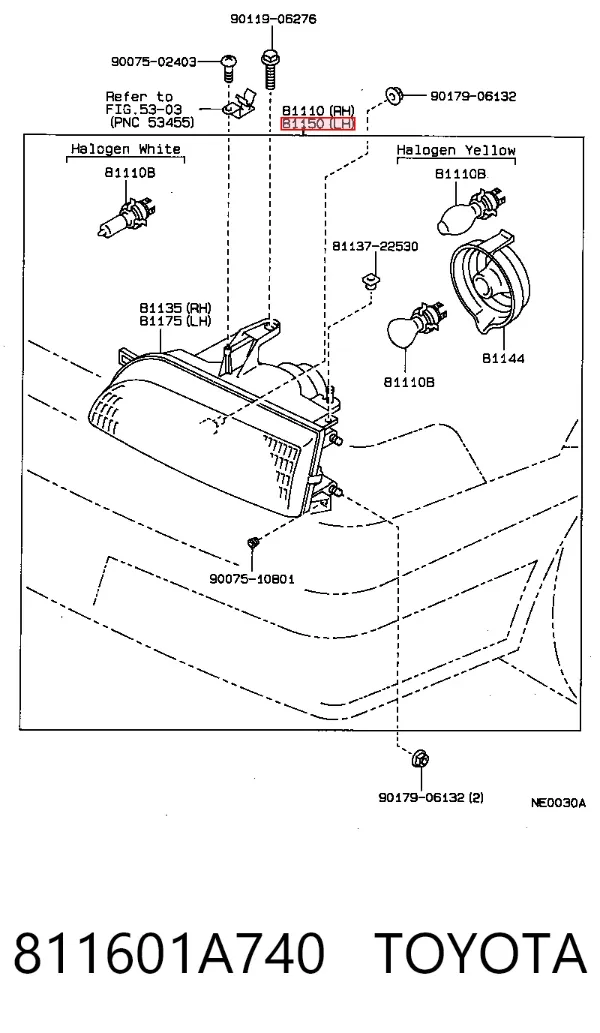 Luz esquerda 811601A740 Toyota