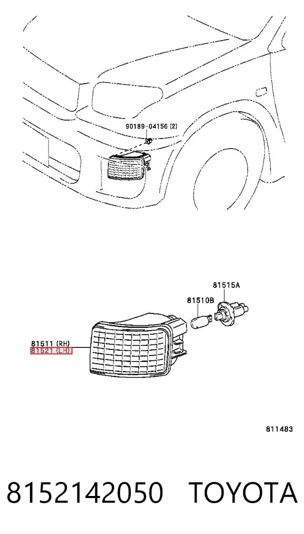 Pisca-pisca esquerdo 8152142050 Toyota