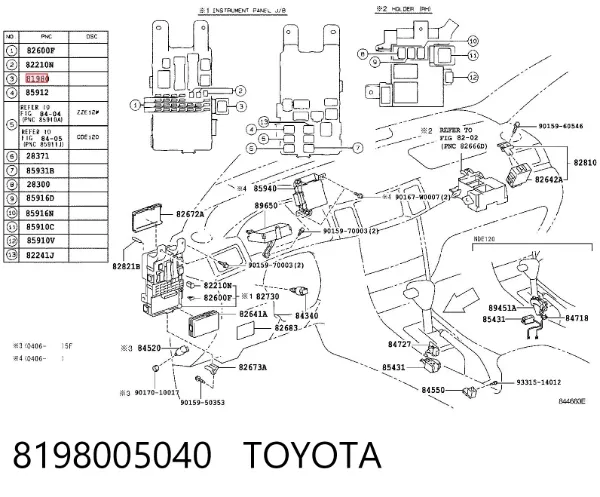 Relê de pisca-pisca 8198005040 Toyota