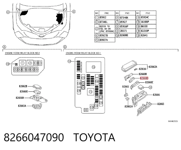 Unidade de dispositivos de segurança 8266047090 Toyota