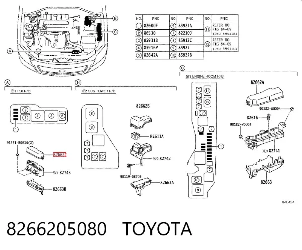 Tampa de unidade de dispositivos de segurança 8266205080 Toyota