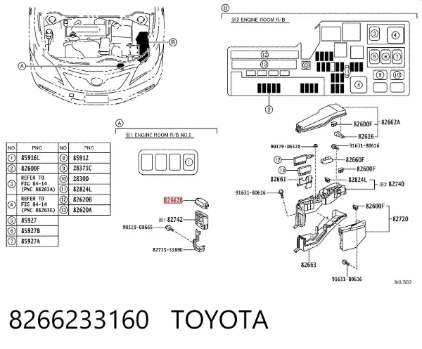 Tampa de unidade de dispositivos de segurança 8266233160 Toyota