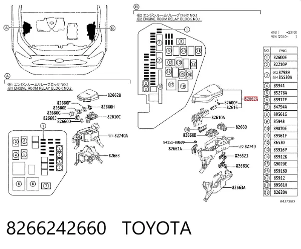 Tampa de unidade de dispositivos de segurança 8266242660 Toyota
