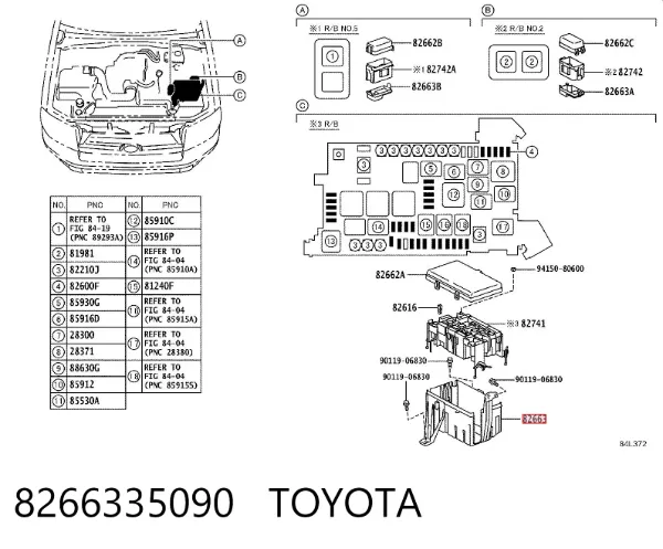 Unidade de dispositivos de segurança 8266335090 Toyota