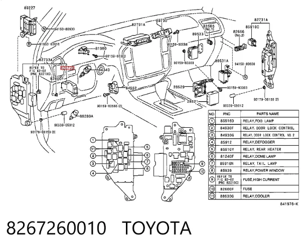  8267260010 Toyota