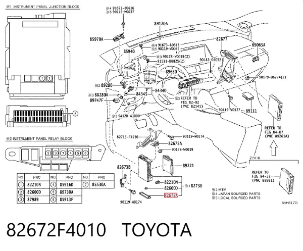  82672F4010 Toyota
