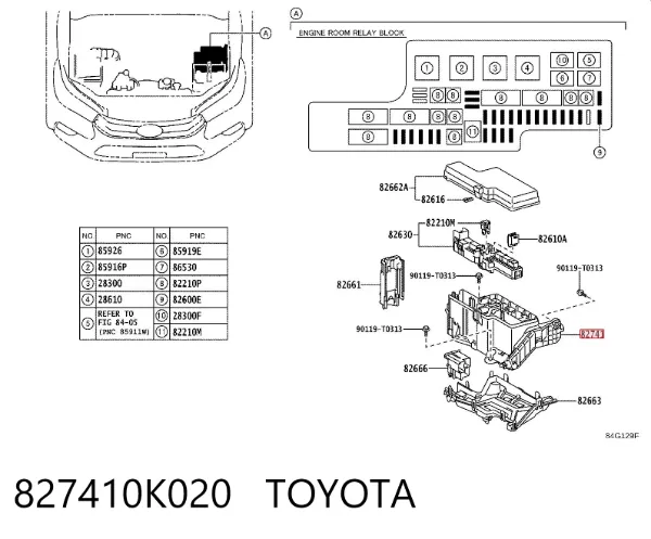 Unidade de dispositivos de segurança 827410K020 Toyota