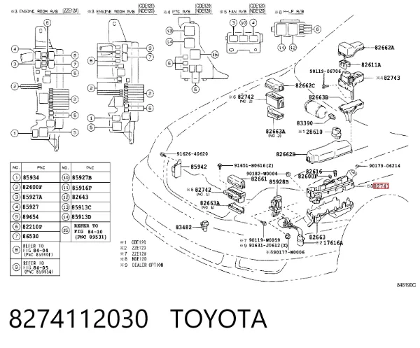 Unidade de dispositivos de segurança 8274112030 Toyota