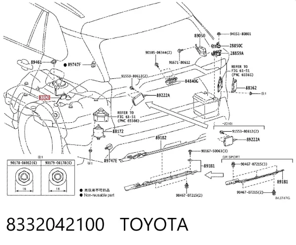 Sensor do nível de combustível no tanque 8332042100 Toyota