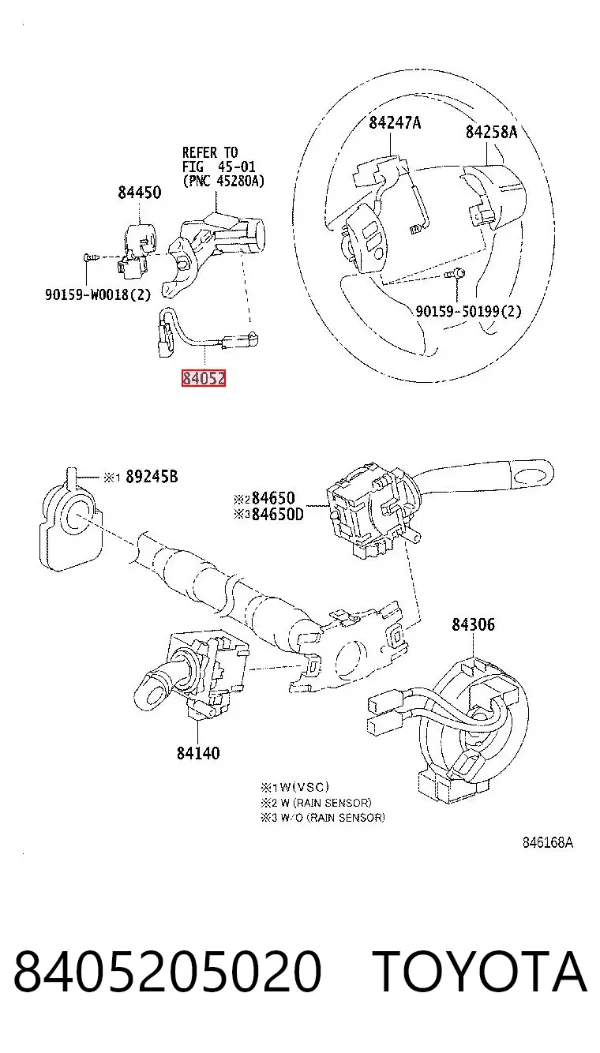 Interruptor de fim de carreira de fecho de ignição 8405205020 Toyota