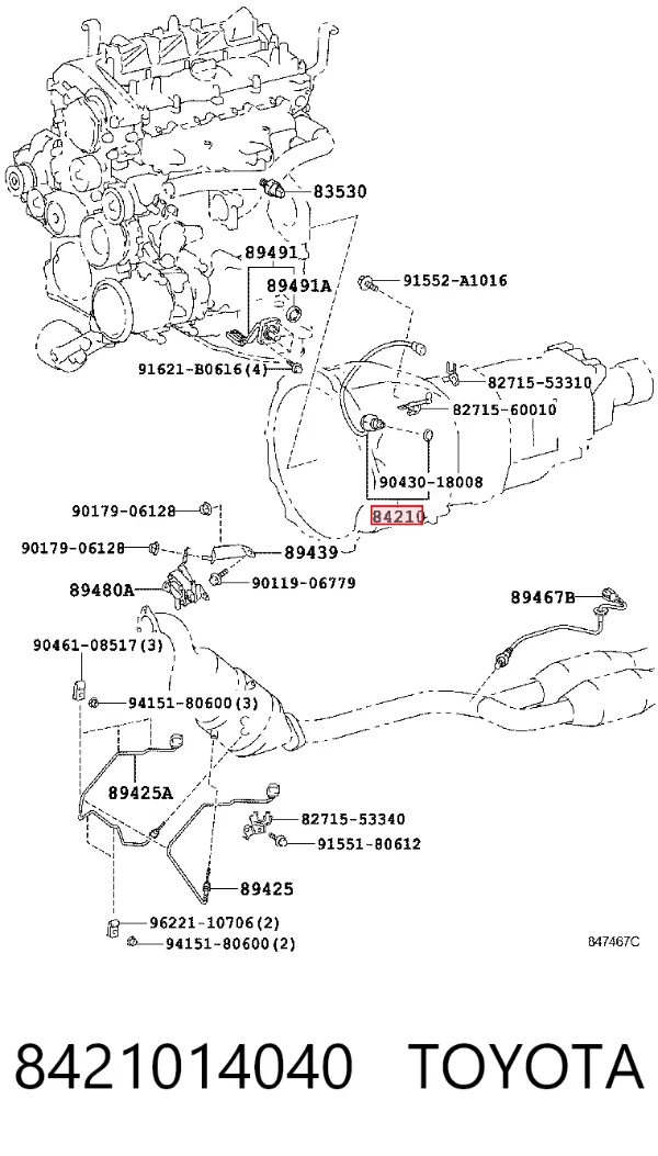 Sensor de ativação das luzes de marcha à ré 8421014040 Toyota