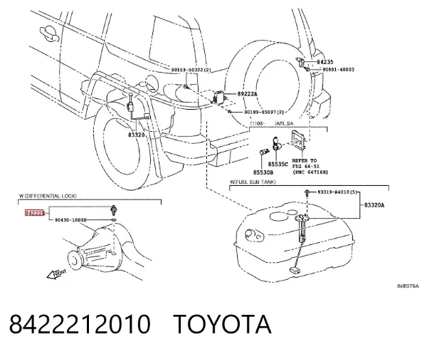 Sensor da caixa de transferência de velocidade elevada/reduzida 8422212010 Toyota