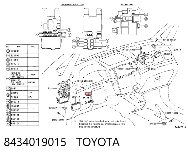 Sensor de ativação do sinal de parada 8434019015 Toyota