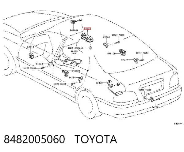 Unidade de botões dianteira esquerda de controlo de elevador de vidro 8482005060 Toyota