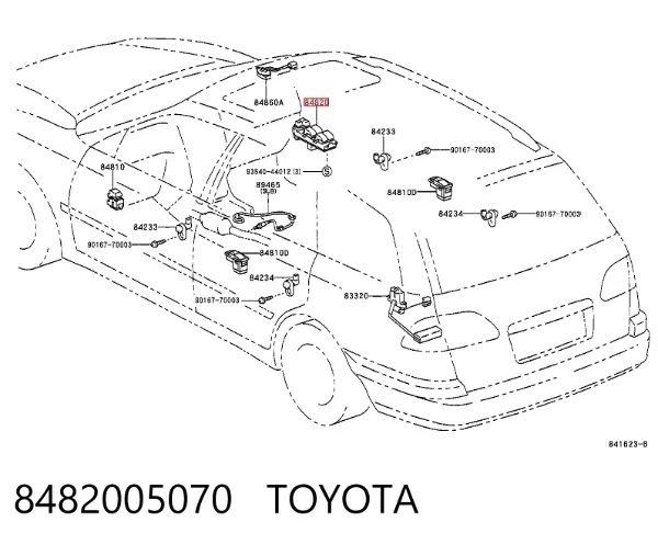 Unidade de botões de controlo de elevador de vidro de consola central 8482005070 Toyota