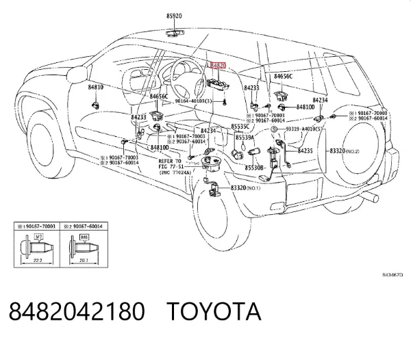 Unidade de botões de controlo de elevador de vidro de consola central 8482042180 Toyota