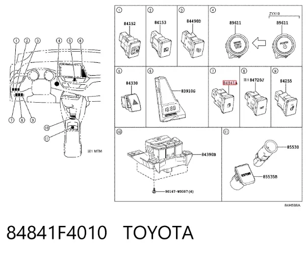  84841F4010 Toyota